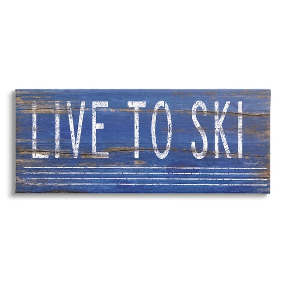 Stupell Industries Live To Ski Rustic Phrase Graphic Art Gallery Wrapped Canvas Print Wall Art, Design by Jennifer Pugh