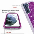 thumbnail image 6 of Samsung Galaxy S21 FE Case, [NOT FIT Samsung S20 FE] W/ [Tempered Glass Screen Protector], Military Grade 12 Feet Drop Proof Phone Cover with Glitter Spot Diamond -Purple, 6 of 7