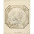 thumbnail image 2 of Elias van Nijmegen 12x14 Black Ornate Wood Framed Double Matted Museum Art Print Titled: Design for a Ceiling Painting with Pandora's Box (1677 - 1755), 2 of 5