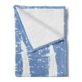 thumbnail image 2 of Nautical Soft Flannel Fleece Throw Blanket, Grunge Style Illustration of 2 Racing Sailboats in a Windy Ocean Water Print, Cozy Plush for Indoor and Outdoor Use, 60" x 80", Pale Blue, by Ambesonne, 2 of 5