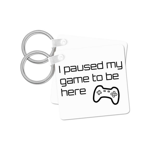 3dRose, Image of I Paused My Game To Be Here Quote, set of 2 Key Chains