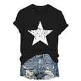 thumbnail image 3 of Bovemsi 4Th of July Oversized Shirt Women Casual Printing Short Sleeves Round Neck Loose T Shirt Blouse Tops, Black Women's Summer Short Sleeve T-Shirts, S, 3 of 8