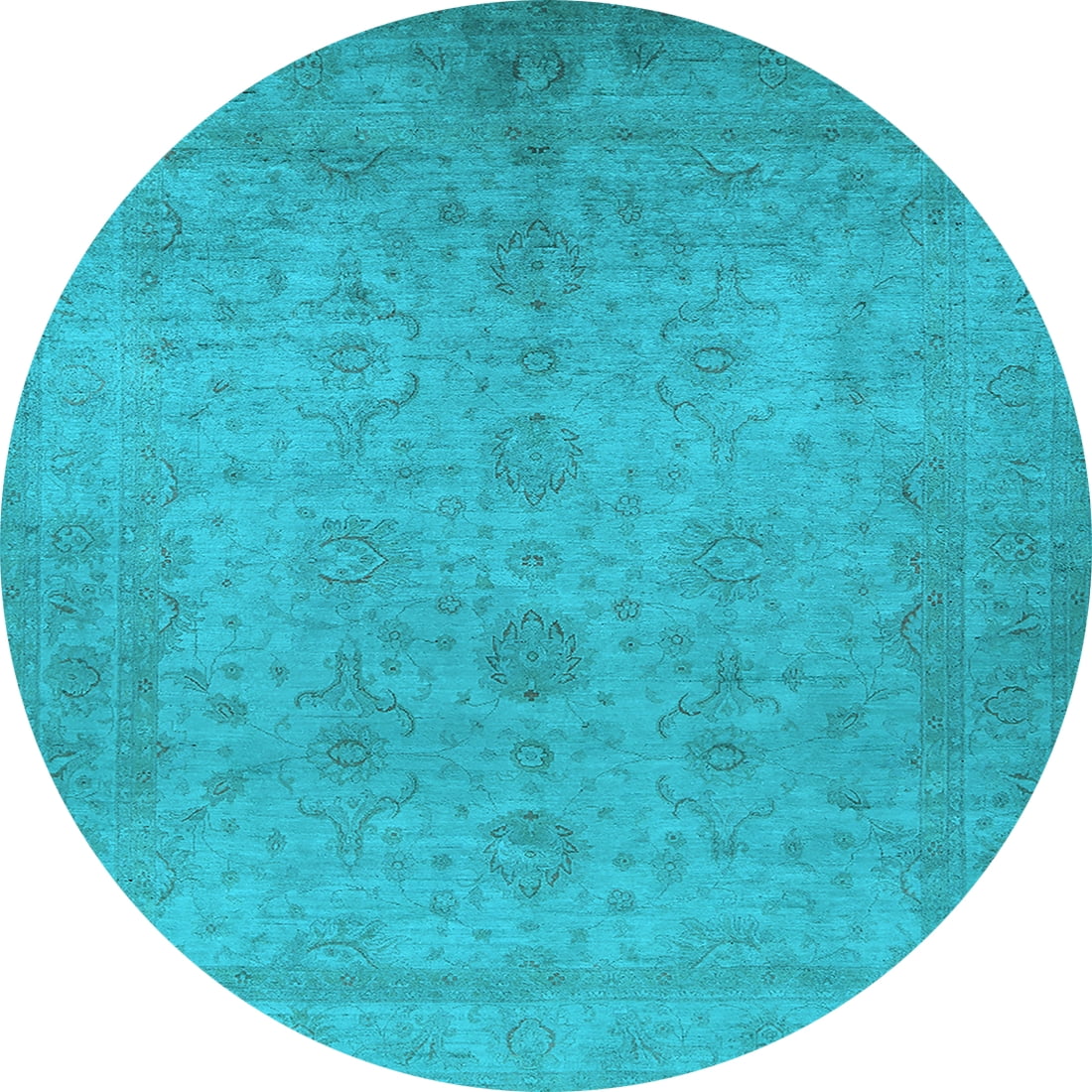 Ahgly Company Indoor Round Oriental Light Blue Industrial Area Rugs, 8 ...