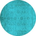 thumbnail image 1 of Ahgly Company Indoor Round Oriental Light Blue Industrial Area Rugs, 7' Round, 1 of 4