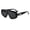 Black Frame Black and Gray Piece, variant on New model of one-piece large-frame sunglasses, high-end fashion show sunglasses, European and American style sunglasses, fashionable for parties and versatile