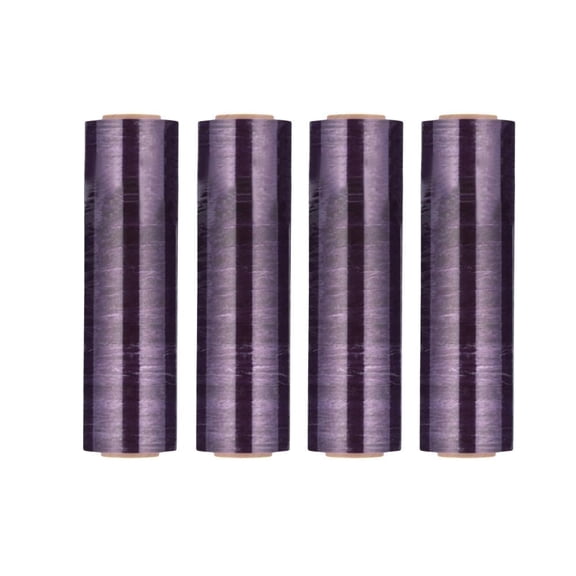 MMBM Purple Hand Stretch Wrap 18" x 1500' 63 Gauge 4 Rolls Opaque Film for Pallet Packaging Moving Wraps