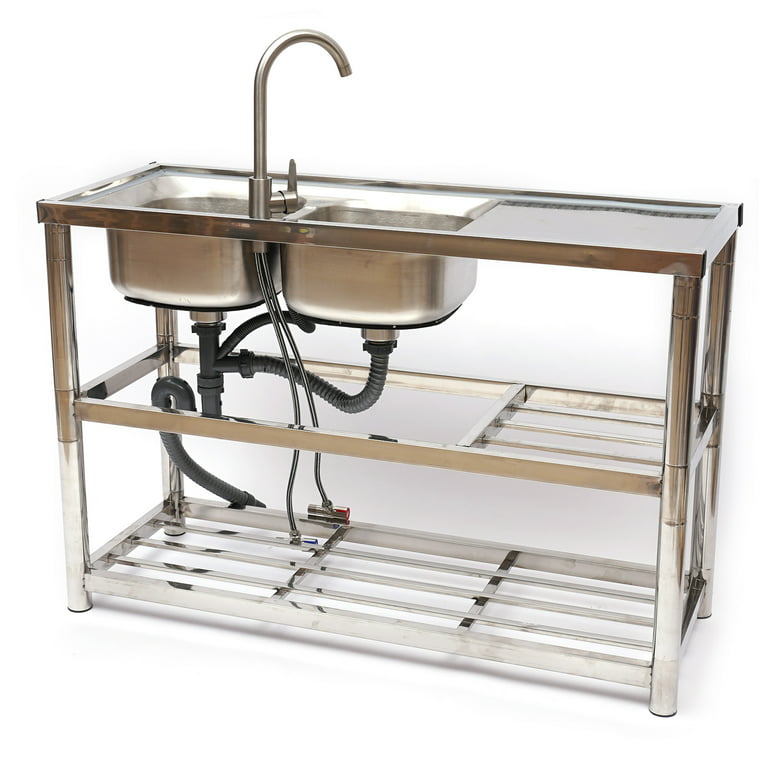 Stainless Steel Sink Utility Compartment Commercial Kitchen Restaurant