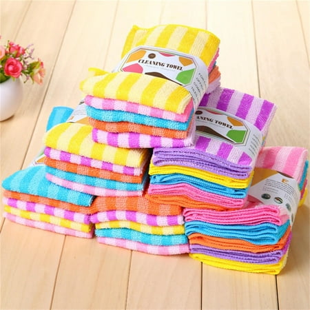

GZJCKJY Wipes 10pcs Kitchen Towel Cleaning Rags Cleaning Towel Duster Cloth Cleaning Cloth Stripe