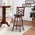 thumbnail image 2 of Boraam Siena 29in. High Back Swivel Wood Kitchen Bar Stool - Cherry Finish, 2 of 7