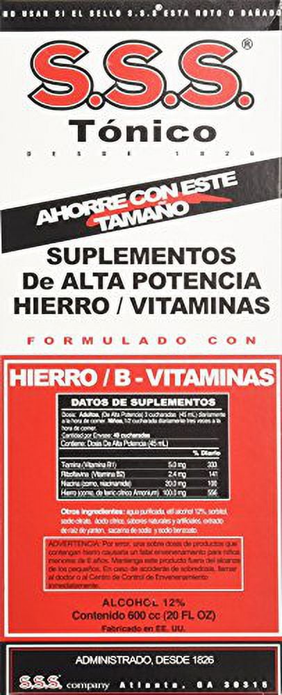S.S.S. Tonic Liquid Iron & Vitamin B Supplement, 20 Fl. Oz.