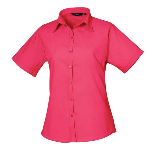 Premier Womens Poplin Short-Sleeved Blouse