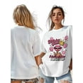 thumbnail image 6 of Women's T-Shirt Birthday Queen I DON'T GET OLDER I LEVEL UP Crown Short Sleeve Casual Tee Classic Crew Neck T Shirt for Women White, M, 6 of 7
