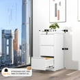 thumbnail image 3 of INTERGREAT 3 Drawer File Cabinet, White Metal Filing Cabinet with Lock, Locking Tall File Cabinets with 4 Adjustable Hanging Frame for Home Office, 3 of 7