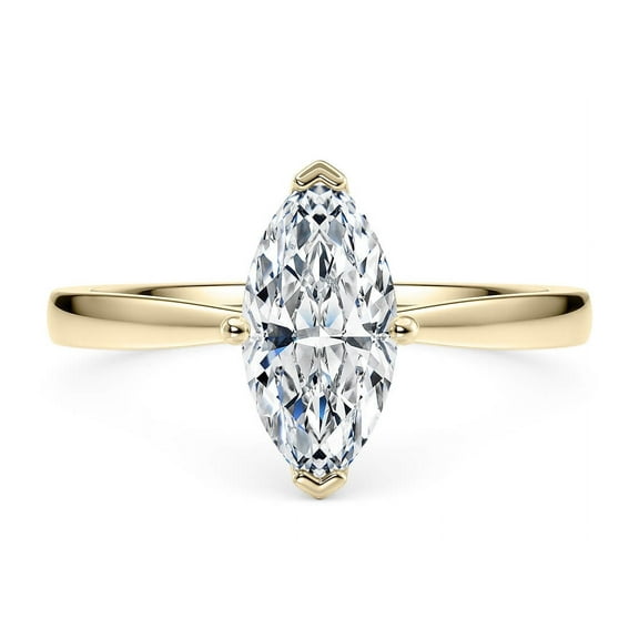 Sparkling Splendor Rings for Women 1.5 Ct Marquise Cut Lab Grown Diamond Ring Prong-Setting 10K Solid Rose, White & Yellow Gold