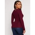 thumbnail image 3 of Women's Basic V Neck Long Sleeve Top, 3 of 3
