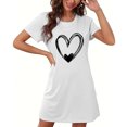 thumbnail image 4 of Royisotas Womens Casual Nightgowns Sleepwear Crew Neck Plus Size White Printed Nightdress for Juniors, 4 of 5