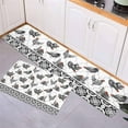 thumbnail image 3 of Kitchen Rugs and Mats,Rooster Farm Animal Black White 2 Piece Anti Fatigue Area Runner Rug Set Comfort Standing Floor Mat,Retro Geometric Pattern Non Slip Absorbent Doormats for Laundry/Bathroom, 3 of 6