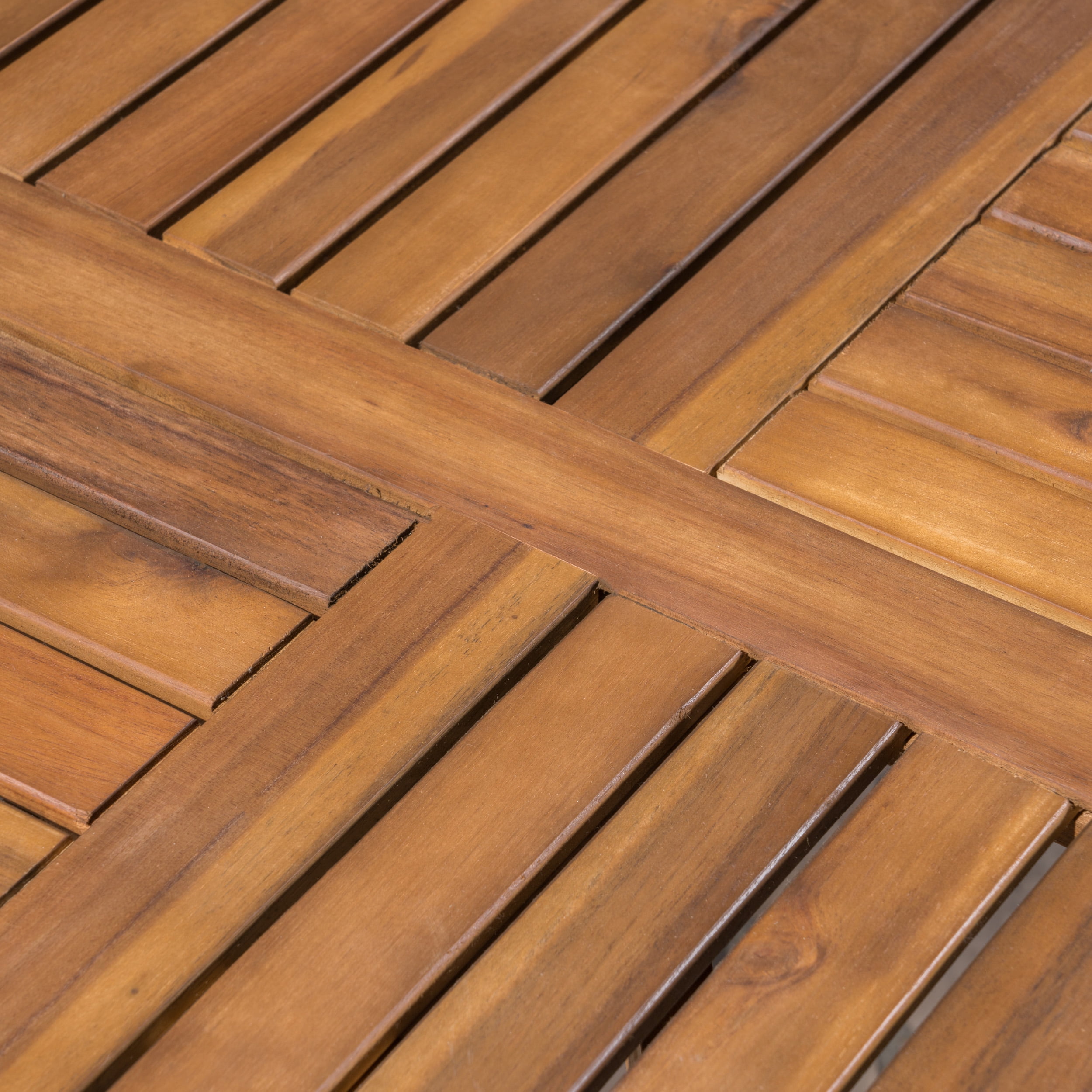 Outdoor 5 Piece Acacia Wood/ Wicker Dining Set, Teak,Multibrown