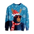 thumbnail image 5 of Wdgfv Unisex Kids Girls Boys Christmas Sweater Animals 3D Graphic Funny Long Sleeve Crewneck Holiday Pullover Sweatshirt Sky Blue 5-6 Years, 5 of 5