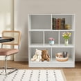 thumbnail image 4 of Bookcase, Wooden Bookshelf with 7 Compartments, 3-Tier Freestanding Display Storage Shelves, Cabinet Rack Organizer, DIY Book Case for Living Room, Bedroom, Home Office 31.5*9.06*39.37in, 4 of 25