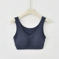 thumbnail image 1 of YUTK Womens Bras Comfortable - Women's Solid Color Seamless Underwear without Steel Rims Detachable Chest Sagging Wave Pattern Bra Navy Xl, 1 of 7