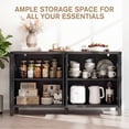 thumbnail image 3 of Furnibear Sideboard Buffet Cabinet with 4 Doors, Modern Credenza with Doors, Heavy-Duty Wood TV Media Console Table for Living Room, Hallway & Entryway, Black, 3 of 9