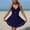 #237-Navy, variant on Ounisa One Piece Swimsuits for Women Slimming Tummy Control Swim Dress V Neck Keyhole Skirted Bathing Suits
