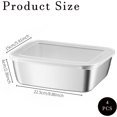 thumbnail image 2 of 4pcs Food Containers with Lids Stainless Steel Snack Containers Leak Proof Sealed Lunch Boxes Multi Purpose Food Storage Containers Stackable Reusable Oven Dishwasher Freezer Safe, 2 of 6
