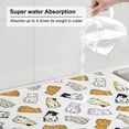 thumbnail image 2 of Dish Drying Mat, Cute Colorful Cartoon Cat Absorbent Microfiber Kitchen Mat, Heat Resistant Drying Mat Kitchen Counter for Dishes, Utensils, Pots, Pans, Drainer Mats 18x24in, 2 of 7