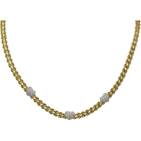 Love Earth Ss/10k Rpe 3 Heart Necklace