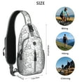 thumbnail image 5 of Crossbody Sling Backpack for Women Men Mini White Shark Teeth Shoulder Sling Crossbody Casual Chest Bag for Travel Sports Running Hiking, 5 of 6
