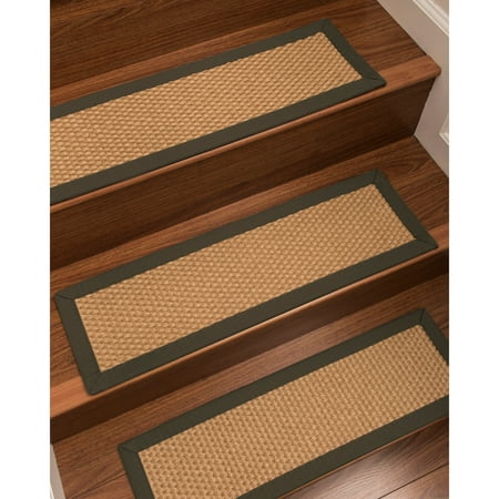 Natural Area Rugs  100% Natural Fiber Carlton, Sisal Gold, Handmade Custom Stair Treads Carpet Set Of 4 (9