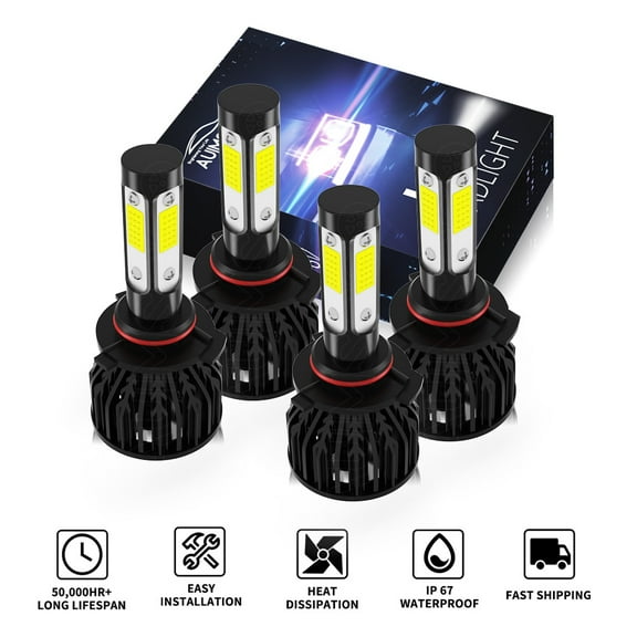 AUIMSOCO Combo 9005 9006 LED Headlight Bulbs High Low Beam Light Bulbs 6000K Cool White 300% Brighter 50000 Hours Lifespan