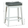 thumbnail image 3 of Resenkos Set of 2 24-Inch Height Backless Counter Stool with Footrest-White, Bar Height Stools, Bar Stools for Kitchen Island for Kitchen, Dining Room, 3 of 6