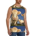 thumbnail image 2 of Bixox Men's Cows Cattles Printed Shirt Sleeveless Fitness Tank Top-Small, 2 of 7
