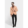 thumbnail image 4 of Light Salmon Men's Party Jacquard Suit Jacket Slim Fit Blazer, 4 of 5
