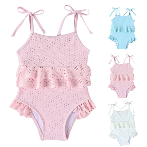 Toddler Swimsuit Girl Red 1 Piece Beachwear Sleeveless Tank Cute Baby Girl Bathing Suits Summer Clothes 9-12 Months