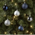 thumbnail image 3 of Set 50 Esferas Adornos Navideños Arbol Navidad Plastico Azul Plata Plateadas, 3 of 4