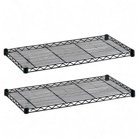

18 x 48 Inch Wire 2 Shelf Pack in Black
