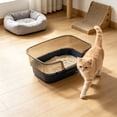 thumbnail image 5 of Large High Sided Cat Litter Box with Scoop, Semi Enclosed Splash Proof Kitty Toilet Tray, Open Top Easy Clean Litter Pan with Anti Scatter Design for Medium Cats and Kittens, 5 of 6