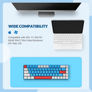 ZIYOULANG T8 60% Gaming Keyboard, 68 Keys Compact Mini Wired Mechanical Keyboard with 18 Chroma RGB Backlit, Blue Switch, USB C Coiled Keyboard Cable for PC Laptop Mac PS4 XBOX -Blue White