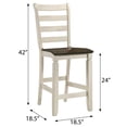 thumbnail image 5 of JERFIT Counter Height Stools Set of 2, Farmhouse Style Wooden Bar Stools with Footrest for Kitchen Island Dining, Ladder Back Design in Oak and Antique White, 5 of 5
