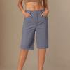 Abomasnow Linen Short for Women Casual 2025 Summer, Woman Knee Length Shorts Pants Womens Solid Color Comfy Trouser Outfits