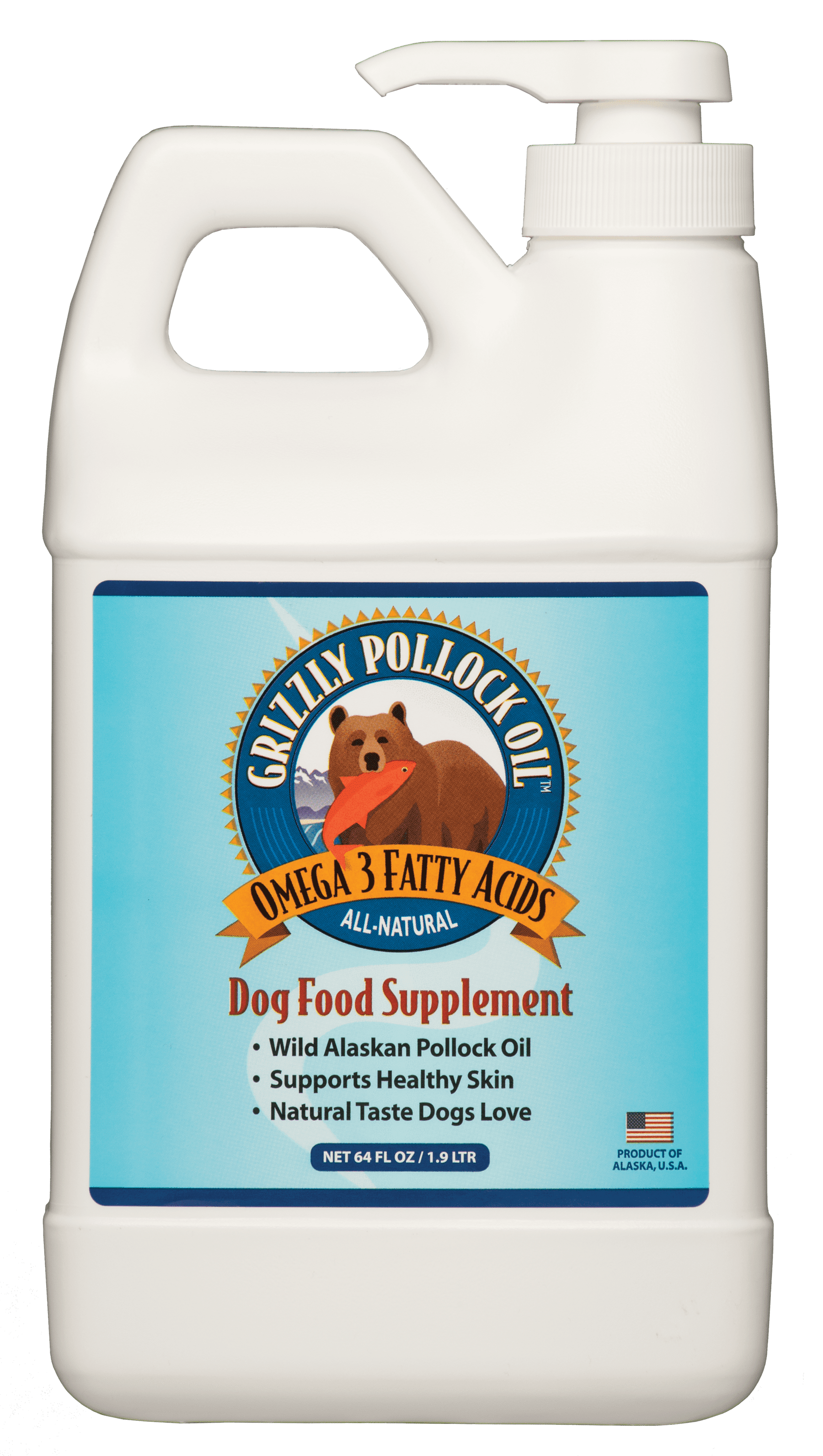 Grizzly Pollock Oil for Dogs, 64 oz.