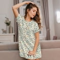 thumbnail image 3 of Uemuo Bicycles And Boards Pattern Women’s Nightdress – Casual Sleep Shirt, Soft Relaxed Fit Short-Sleeved Cotton Sleepwear for Home, Bedtime, and Lounging, 3 of 6