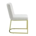 thumbnail image 3 of Benjara 24" Side Dining Chair Set of 2- Soft Off White Velvet- Gold Metal Base, 3 of 6