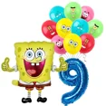 thumbnail image 3 of Conjunto de globos para fiesta de cumpleaños de Bob Esponja para niños, globo de látex con números de papel de aluminio y Patricio Estrella, suministros para decoraciones de fiestas de baby shower, 3 of 5