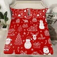 thumbnail image 2 of Manfei Santa Claus Snowman 3pcs Twin Sheet Sets for Teens Boys Girls,Xmas Tree Snowman Twin Fitted Sheet,Merry Christmas Breathable Flat Sheet,Super Cozy Room Decor, 2 of 7