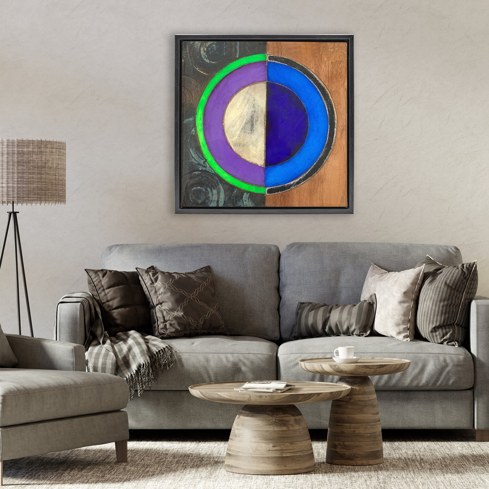 Stupell Industries Rustic Circular Balance Black Framed Floater Canvas Wall Art, design by Matthew Finger