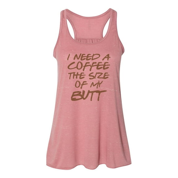 "Coffee Tank Top, I Need A Coffee The Size Of My Butt, Muscle Tank, Bella Canvas, Racerback, Women's Coffee Shirt, Coffee Racerback, Gym Tank, Mauve Marble, MEDIUM"